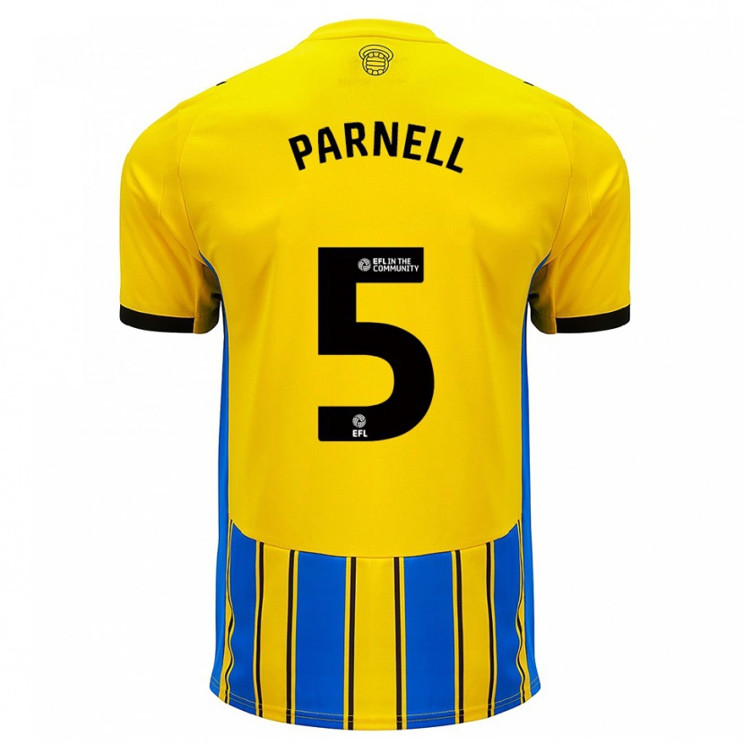 Danxen Bambino Maglia Rosanna Parnell #5 Blu Giallo Kit Gara Away 2025/26 Maglietta