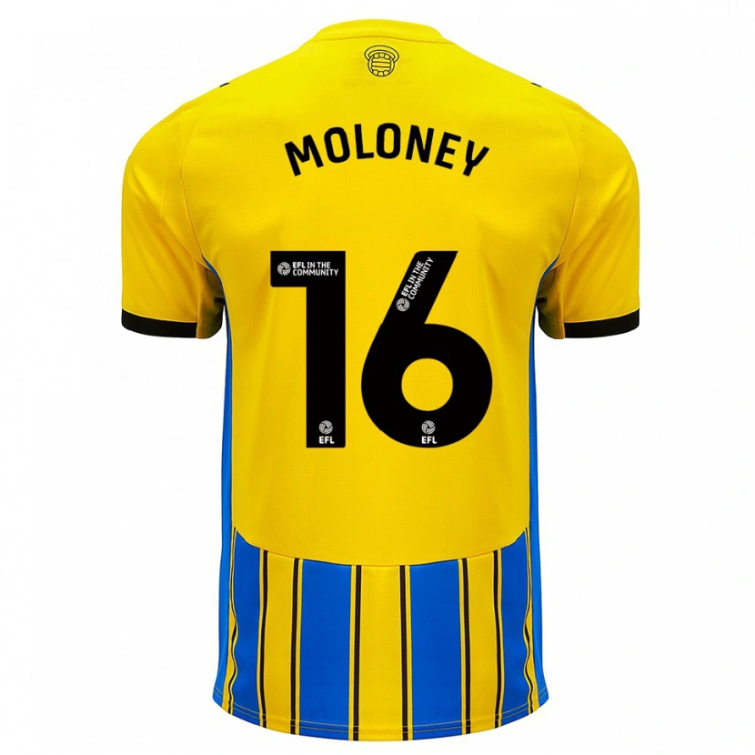 Danxen Bambino Maglia George Moloney #16 Blu Giallo Kit Gara Away 2025/26 Maglietta