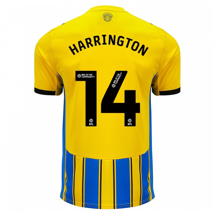 Danxen Bambino Maglia Harry Harrington #14 Blu Giallo Kit Gara Away 2025/26 Maglietta