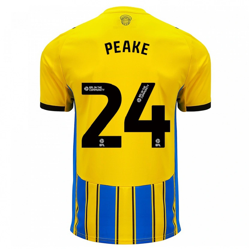 Danxen Bambino Maglia Paige Peake #24 Blu Giallo Kit Gara Away 2025/26 Maglietta