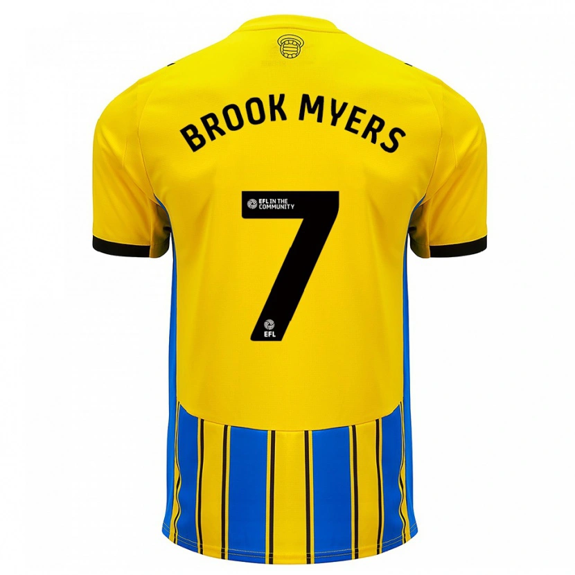 Danxen Bambino Maglia Brook Myers #7 Blu Giallo Kit Gara Away 2025/26 Maglietta