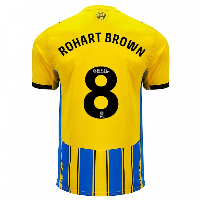 Danxen Bambino Maglia Thierry Rohart-Brown #8 Blu Giallo Kit Gara Away 2025/26 Maglietta