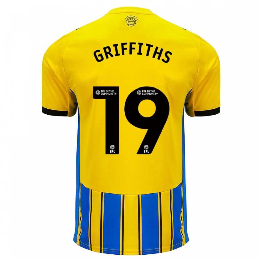 Danxen Bambino Maglia Alice Griffiths #19 Blu Giallo Kit Gara Away 2025/26 Maglietta