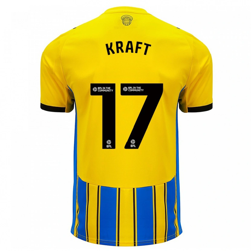 Danxen Bambino Maglia Emily Kraft #17 Blu Giallo Kit Gara Away 2025/26 Maglietta