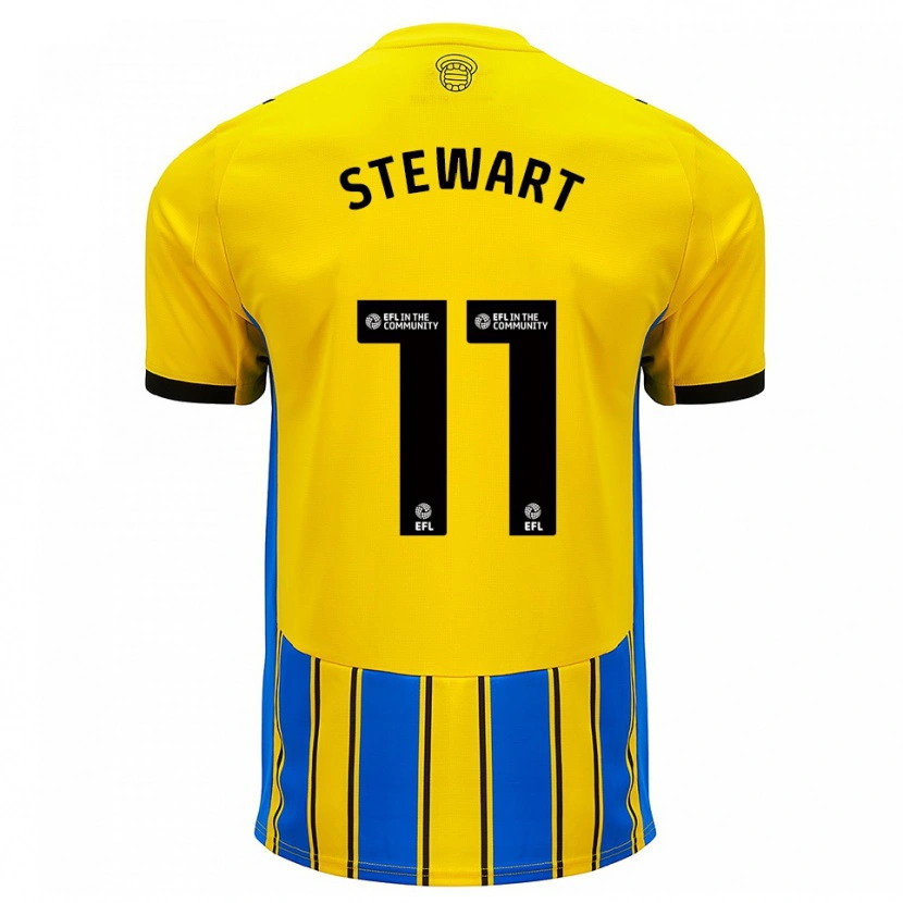 Danxen Bambino Maglia Ross Stewart #11 Blu Giallo Kit Gara Away 2025/26 Maglietta