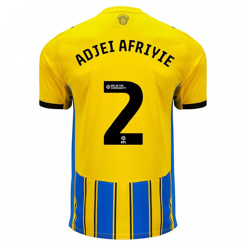 Danxen Bambino Maglia Hansel Adjei-Afriyie #2 Blu Giallo Kit Gara Away 2025/26 Maglietta