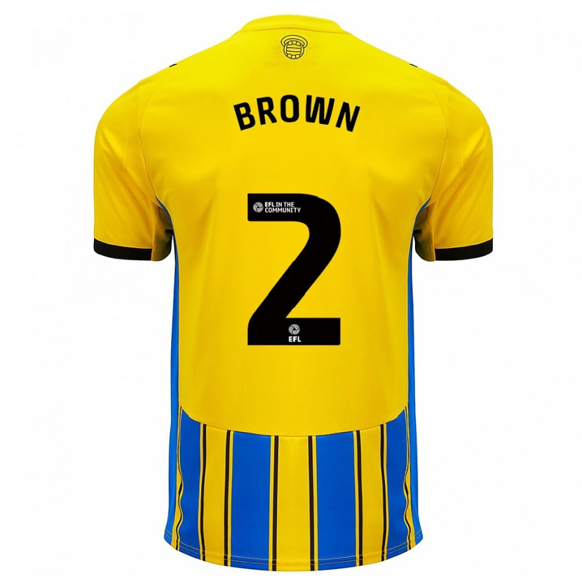 Danxen Bambino Maglia Rachel Brown #2 Blu Giallo Kit Gara Away 2025/26 Maglietta