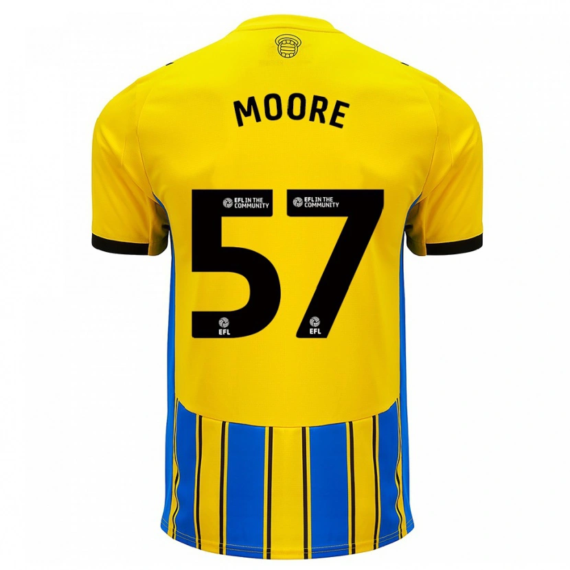 Danxen Bambino Maglia Jayden Moore #57 Blu Giallo Kit Gara Away 2025/26 Maglietta