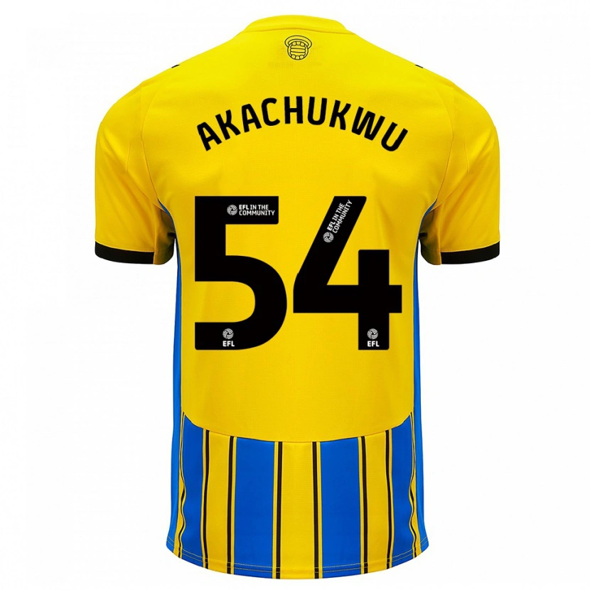 Danxen Bambino Maglia Romeo Akachukwu #54 Blu Giallo Kit Gara Away 2025/26 Maglietta