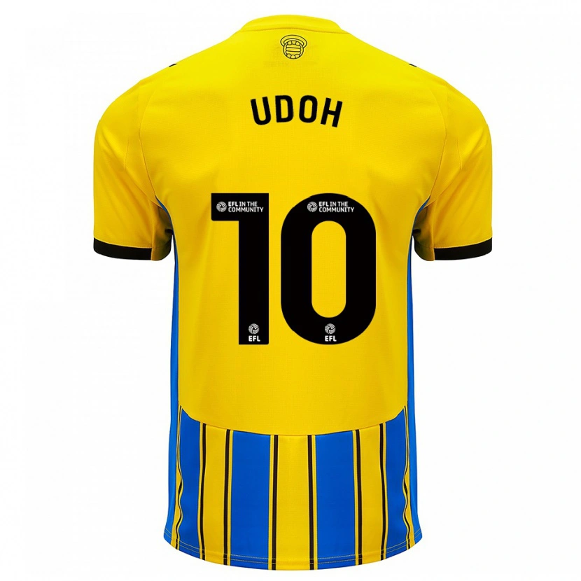 Danxen Bambino Maglia Victor Udoh #10 Blu Giallo Kit Gara Away 2025/26 Maglietta