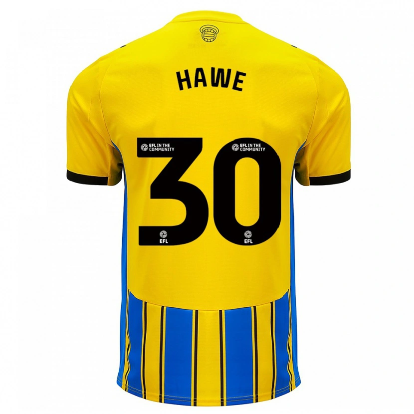 Danxen Bambino Maglia Luke Hawe #30 Blu Giallo Kit Gara Away 2025/26 Maglietta