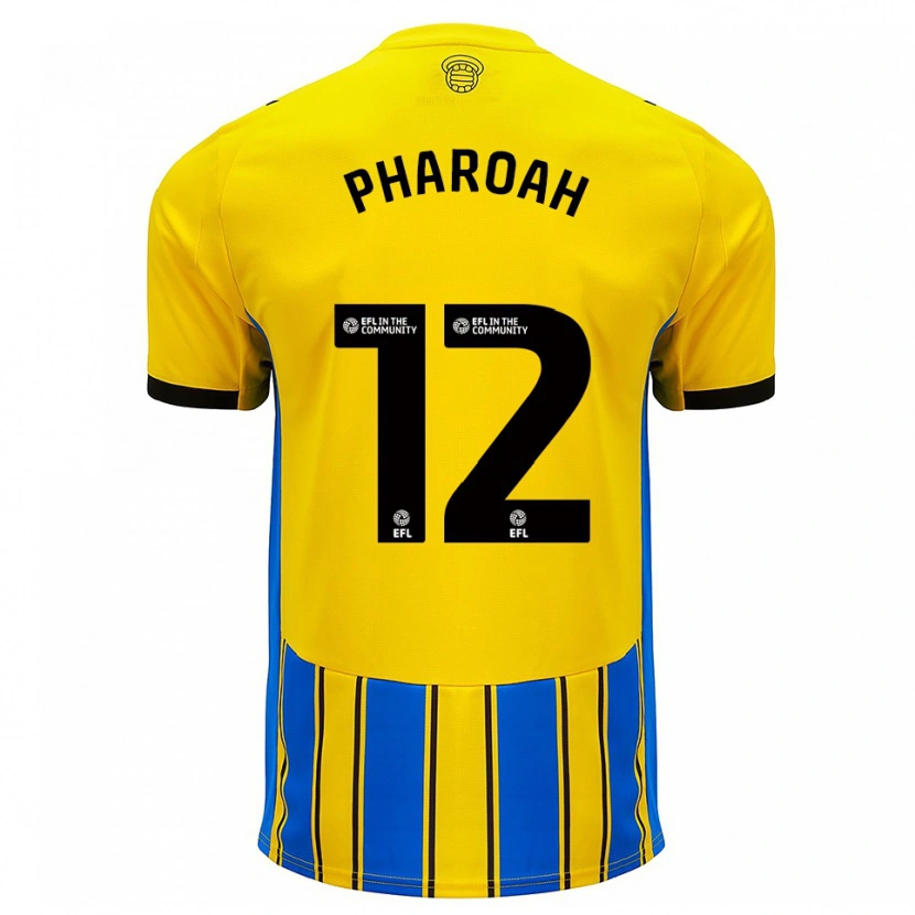 Danxen Bambino Maglia Sophia Pharoah #12 Blu Giallo Kit Gara Away 2025/26 Maglietta