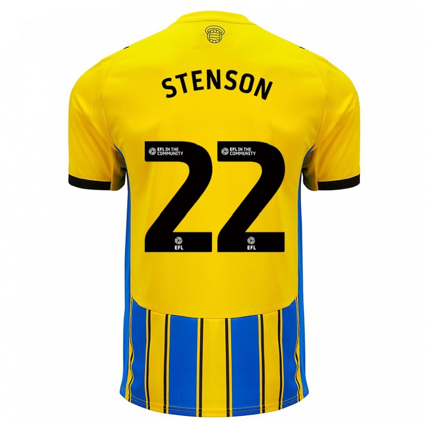 Danxen Bambino Maglia Fran Stenson #22 Blu Giallo Kit Gara Away 2025/26 Maglietta