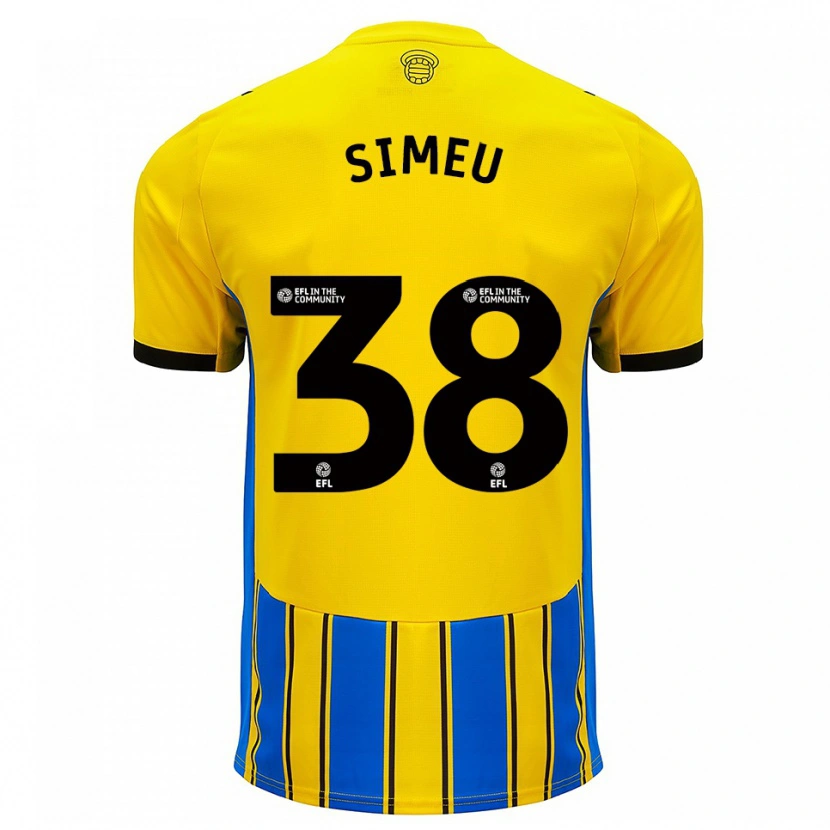 Danxen Bambino Maglia Dynel Simeu #38 Blu Giallo Kit Gara Away 2025/26 Maglietta