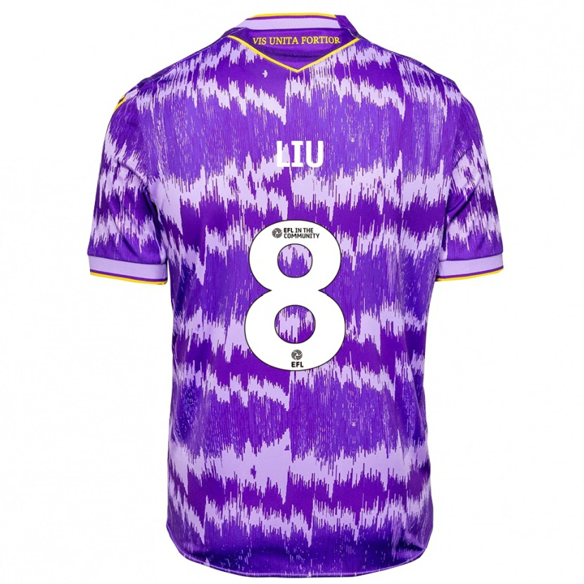 Danxen Bambino Maglia Ryan Liu #8 Viola Giallo Kit Gara Away 2025/26 Maglietta