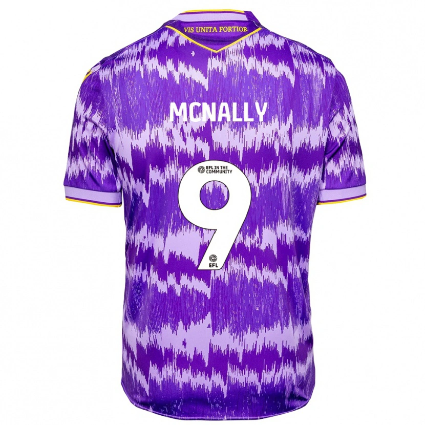 Danxen Bambino Maglia Tommy Mcnally #9 Viola Giallo Kit Gara Away 2025/26 Maglietta