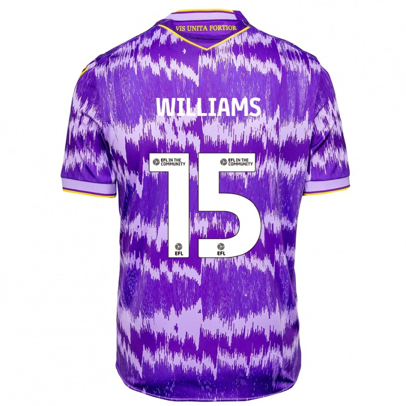 Danxen Bambino Maglia Lee Williams #15 Viola Giallo Kit Gara Away 2025/26 Maglietta