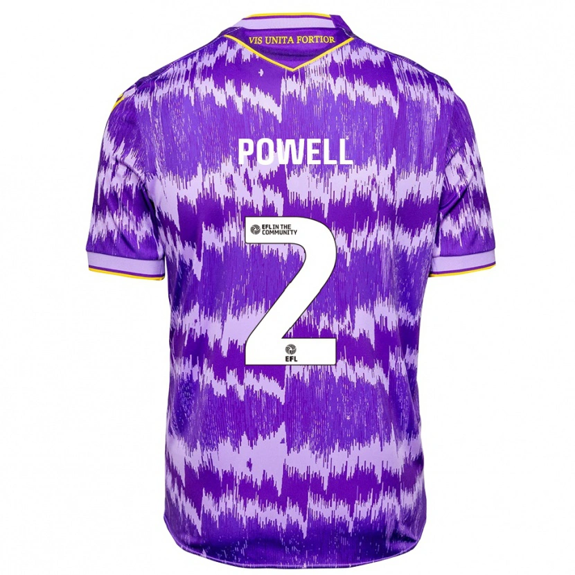 Danxen Bambino Maglia Owen Powell #2 Viola Giallo Kit Gara Away 2025/26 Maglietta