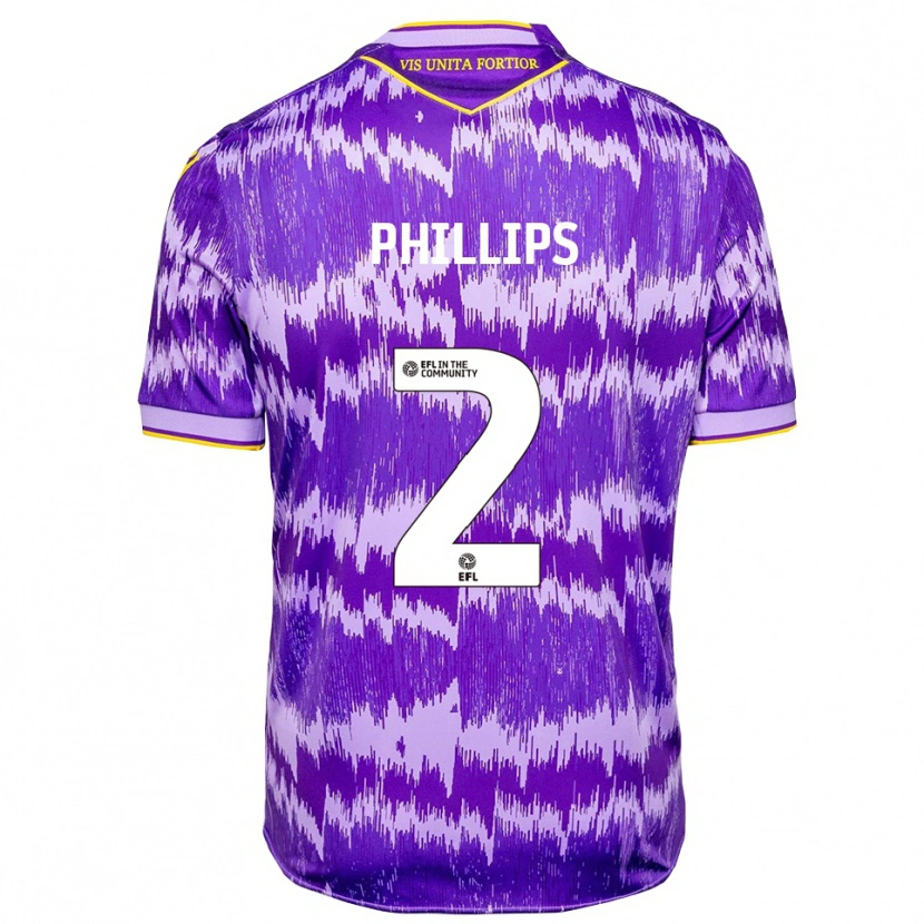 Danxen Bambino Maglia Sanchez Phillips #2 Viola Giallo Kit Gara Away 2025/26 Maglietta