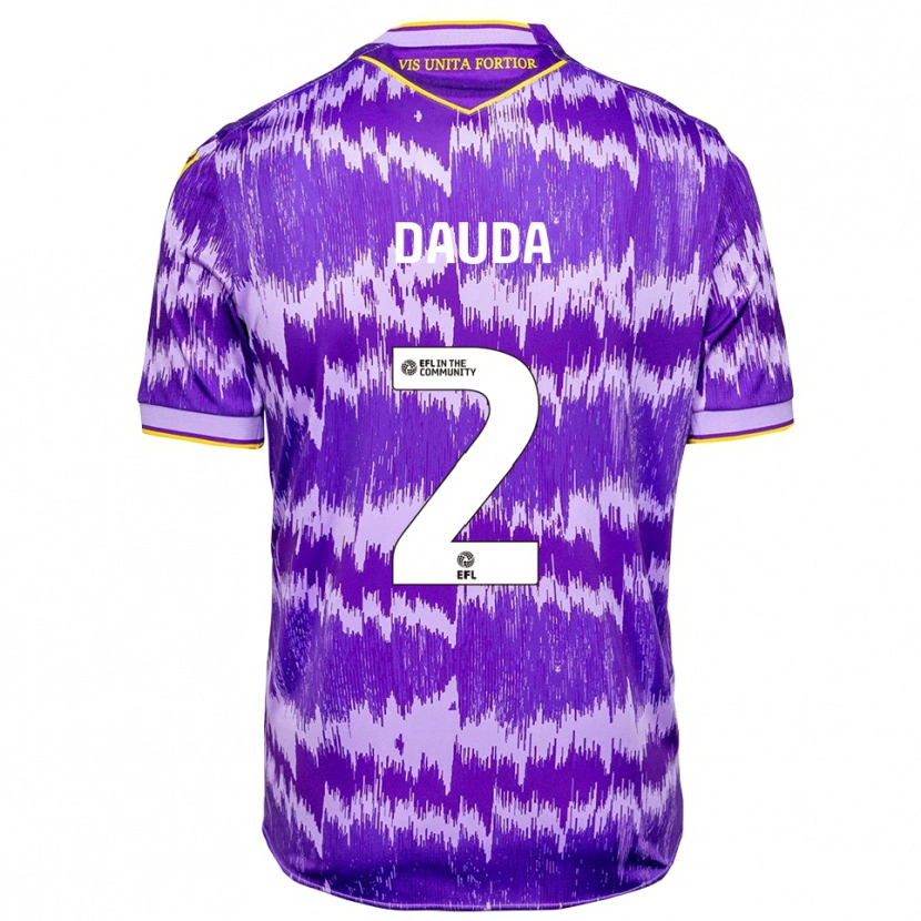 Danxen Bambino Maglia Anas Dauda #2 Viola Giallo Kit Gara Away 2025/26 Maglietta