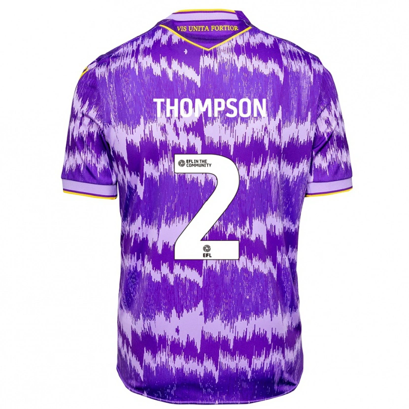 Danxen Bambino Maglia Sophie Thompson #2 Viola Giallo Kit Gara Away 2025/26 Maglietta