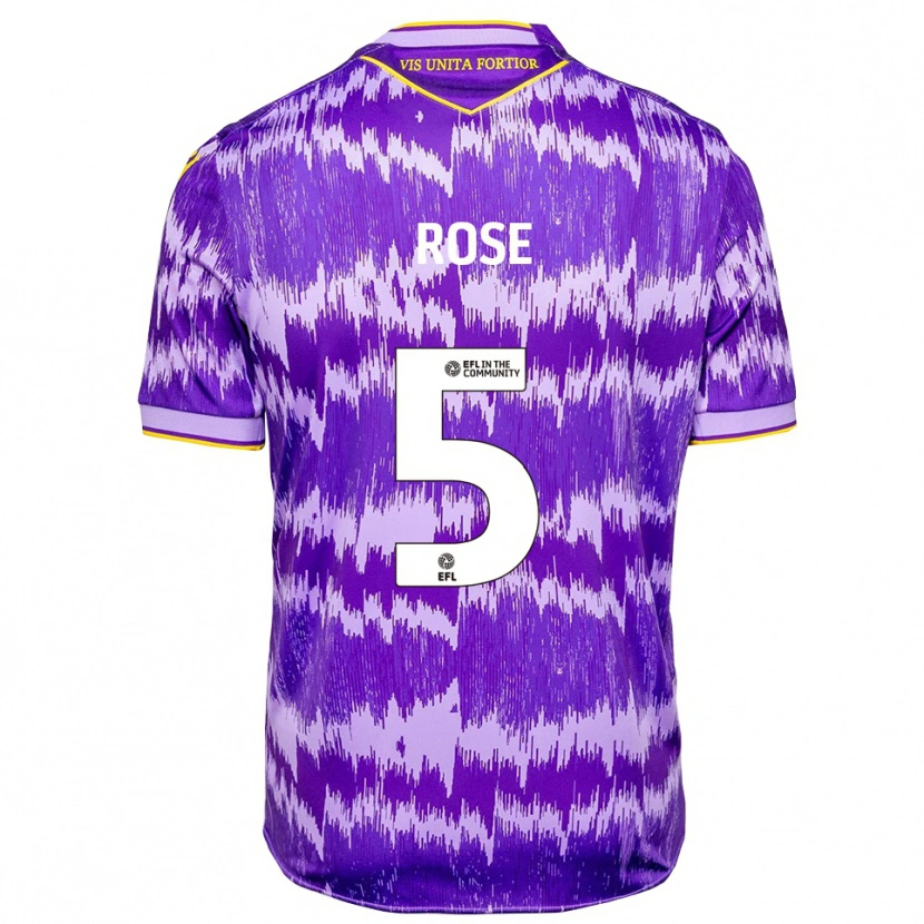 Danxen Bambino Maglia Michael Rose #5 Viola Giallo Kit Gara Away 2025/26 Maglietta