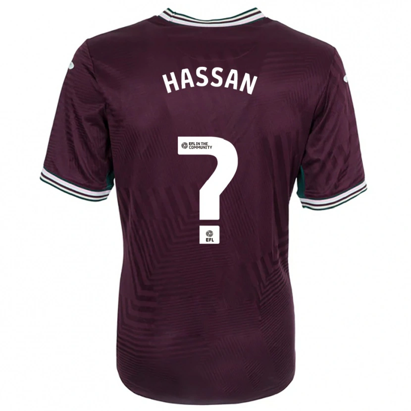 Danxen Bambino Maglia Rio Hassan #0 Rosso Ruggine Bianco Kit Gara Away 2025/26 Maglietta