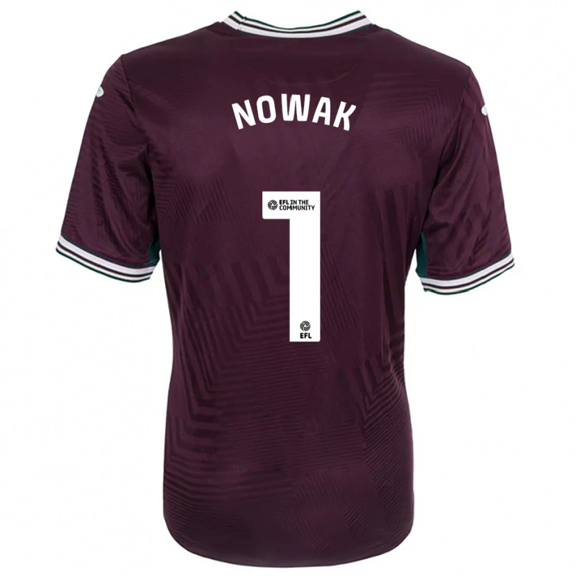 Danxen Bambino Maglia Jakub Nowak #1 Rosso Ruggine Bianco Kit Gara Away 2025/26 Maglietta