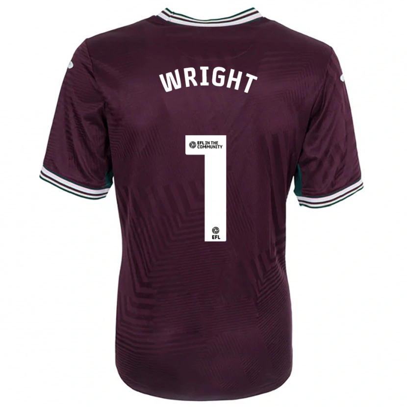 Danxen Bambino Maglia Tom Wright #1 Rosso Ruggine Bianco Kit Gara Away 2025/26 Maglietta