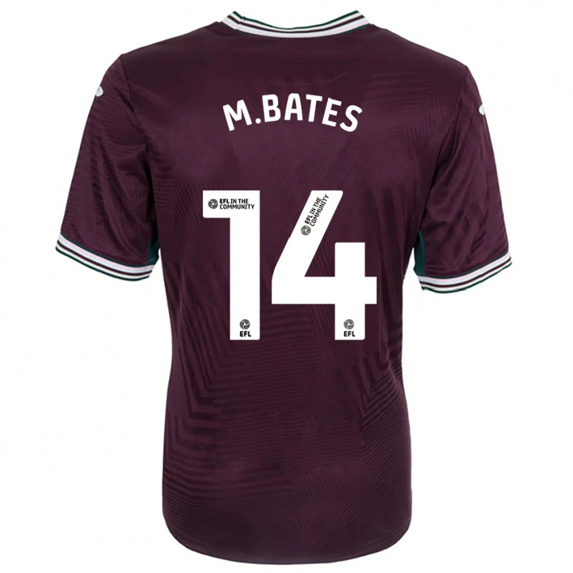 Danxen Bambino Maglia Mitchell Bates #14 Rosso Ruggine Bianco Kit Gara Away 2025/26 Maglietta