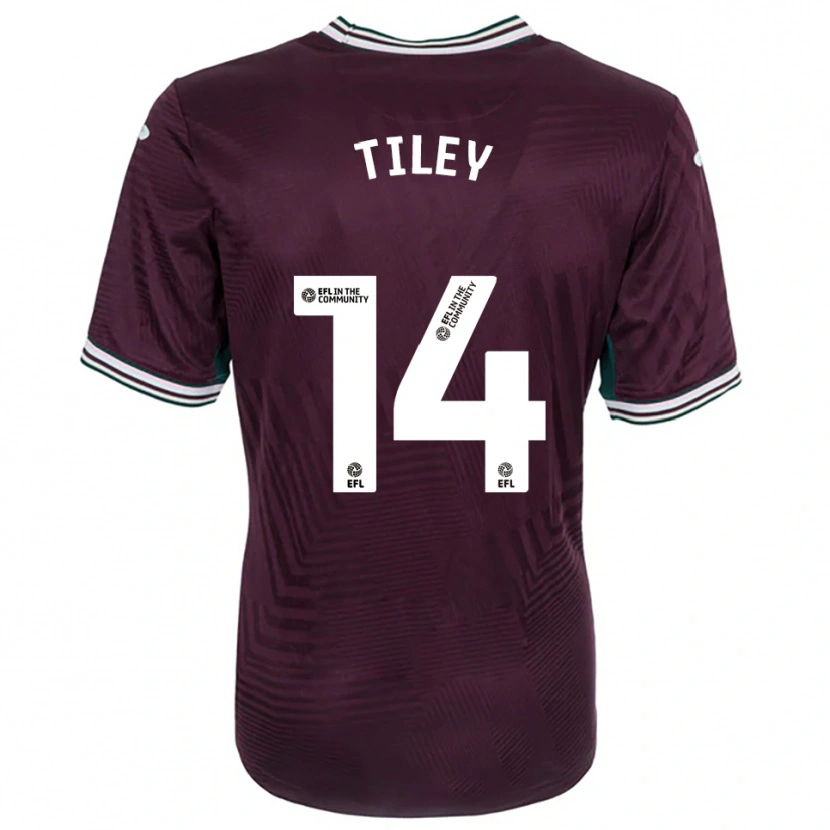 Danxen Bambino Maglia Chloe Tiley #14 Rosso Ruggine Bianco Kit Gara Away 2025/26 Maglietta