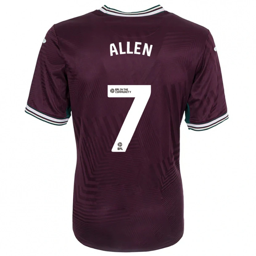 Danxen Bambino Maglia Joe Allen #7 Rosso Ruggine Bianco Kit Gara Away 2025/26 Maglietta