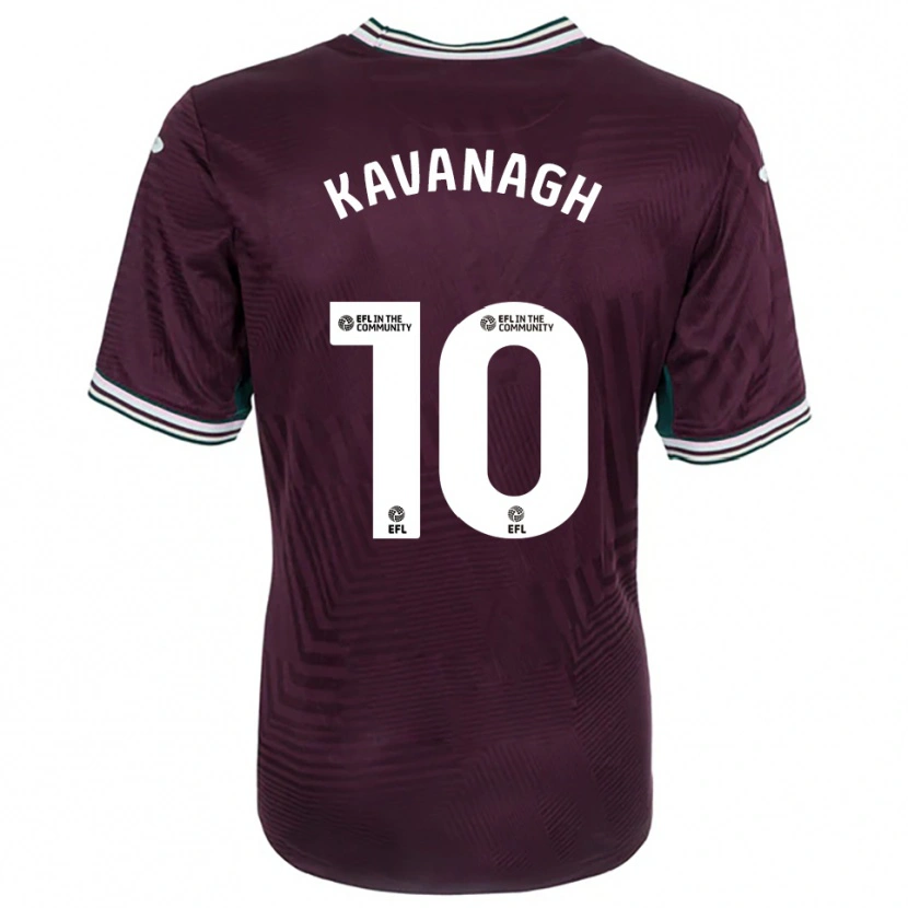 Danxen Bambino Maglia Reece Kavanagh #10 Rosso Ruggine Bianco Kit Gara Away 2025/26 Maglietta