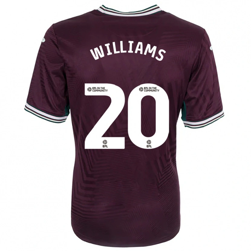 Danxen Bambino Maglia Caitlin Williams #20 Rosso Ruggine Bianco Kit Gara Away 2025/26 Maglietta