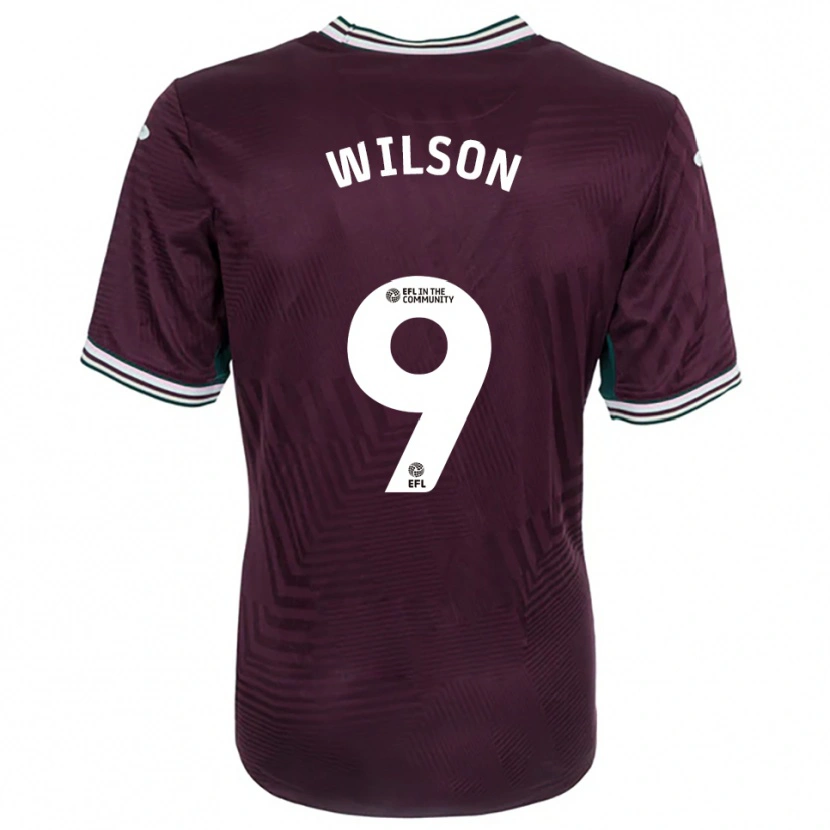 Danxen Bambino Maglia Kyrell Wilson #9 Rosso Ruggine Bianco Kit Gara Away 2025/26 Maglietta