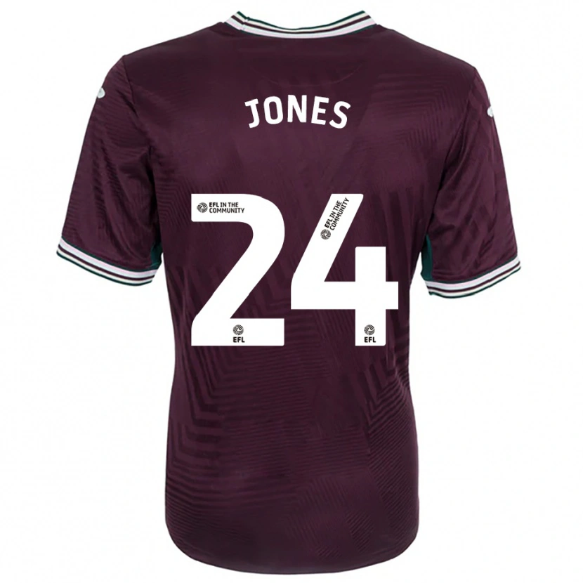 Danxen Bambino Maglia Nia Jones #24 Rosso Ruggine Bianco Kit Gara Away 2025/26 Maglietta