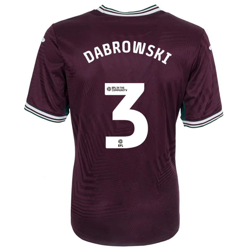 Danxen Bambino Maglia Sebastian Dabrowski #3 Rosso Ruggine Bianco Kit Gara Away 2025/26 Maglietta