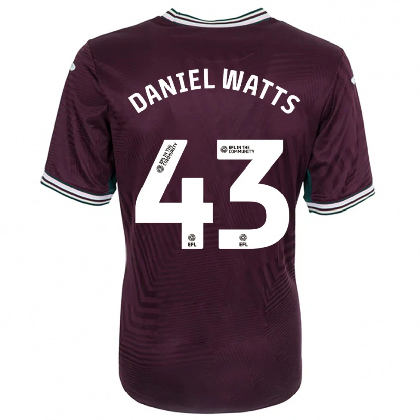 Danxen Bambino Maglia Daniel Watts #43 Rosso Ruggine Bianco Kit Gara Away 2025/26 Maglietta