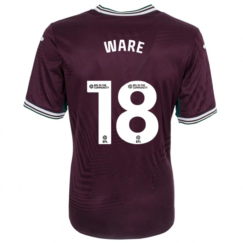 Danxen Bambino Maglia Phoebe Ware #18 Rosso Ruggine Bianco Kit Gara Away 2025/26 Maglietta