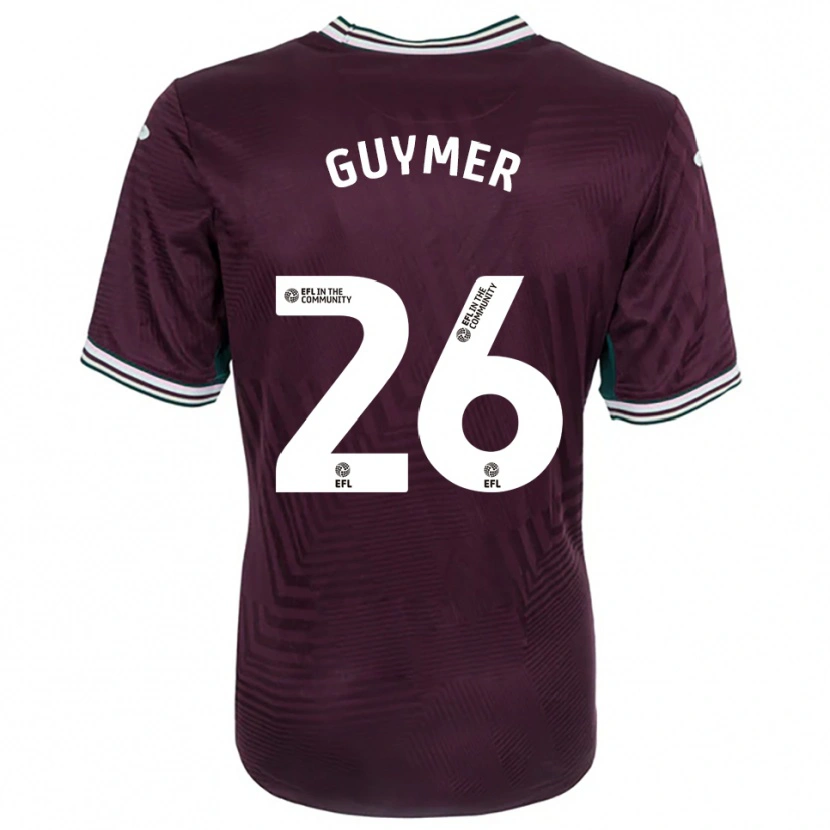 Danxen Bambino Maglia Jasmine Guymer #26 Rosso Ruggine Bianco Kit Gara Away 2025/26 Maglietta