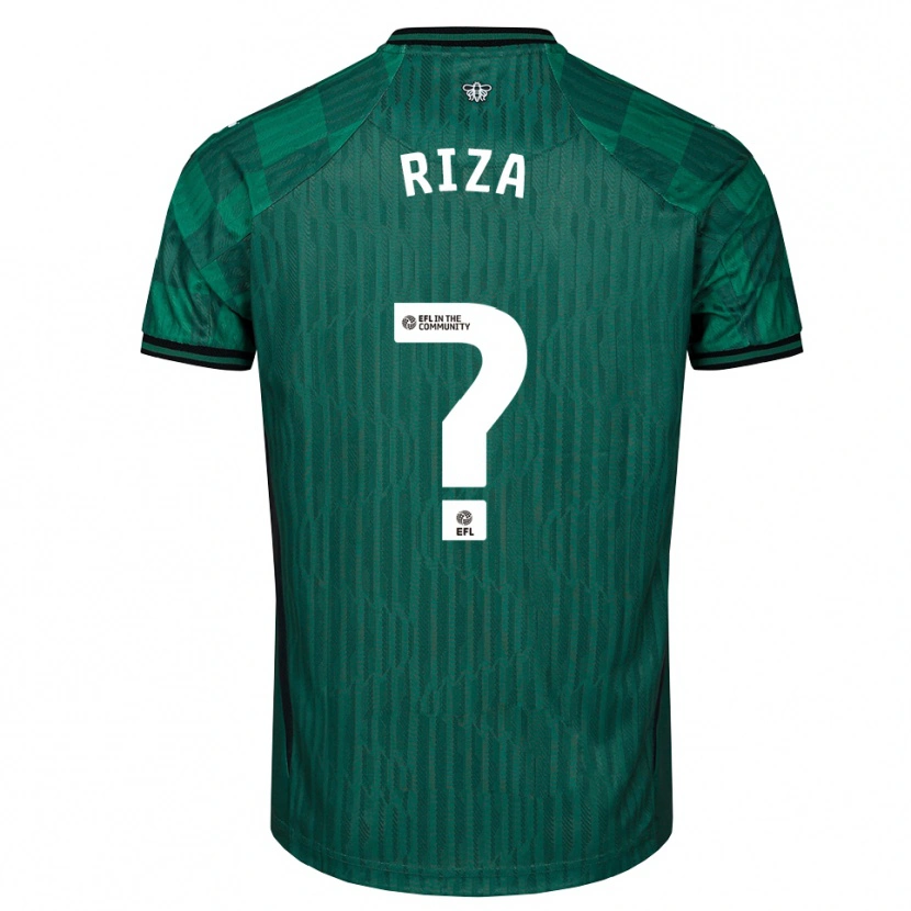 Danxen Bambino Maglia Josh Riza #0 Verde Nero Kit Gara Away 2025/26 Maglietta