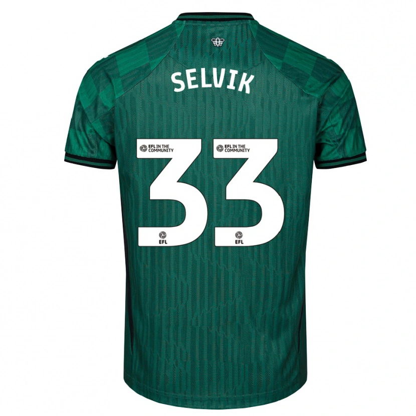 Danxen Bambino Maglia Egil Selvik #33 Verde Nero Kit Gara Away 2025/26 Maglietta