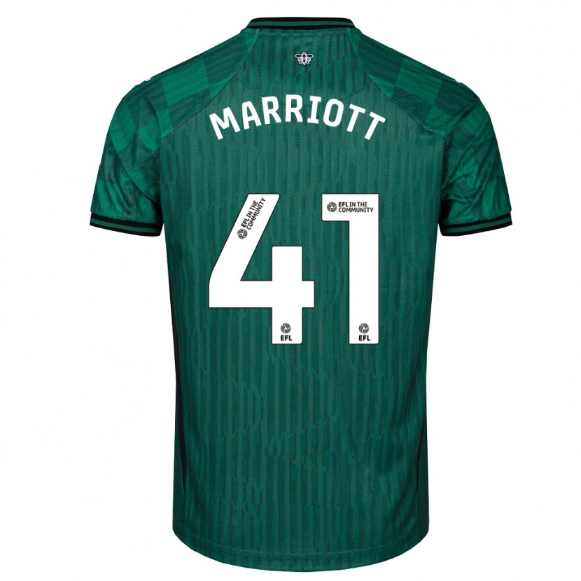Danxen Bambino Maglia Alfie Marriott #41 Verde Nero Kit Gara Away 2025/26 Maglietta