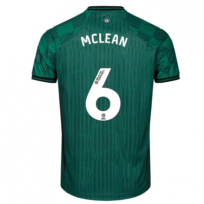 Danxen Bambino Maglia Sophie Mclean #6 Verde Nero Kit Gara Away 2025/26 Maglietta