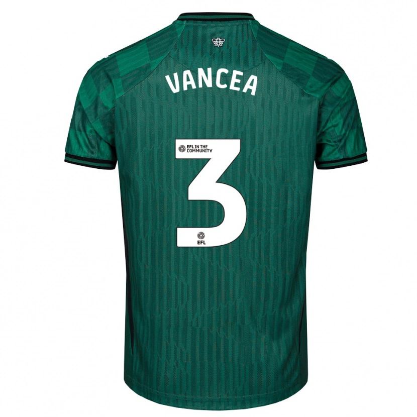 Danxen Bambino Maglia Raul Vancea #3 Verde Nero Kit Gara Away 2025/26 Maglietta