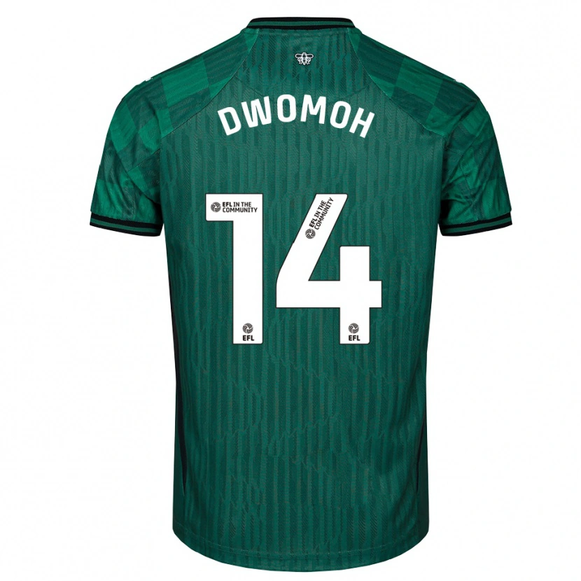 Danxen Bambino Maglia Pierre Dwomoh #14 Verde Nero Kit Gara Away 2025/26 Maglietta