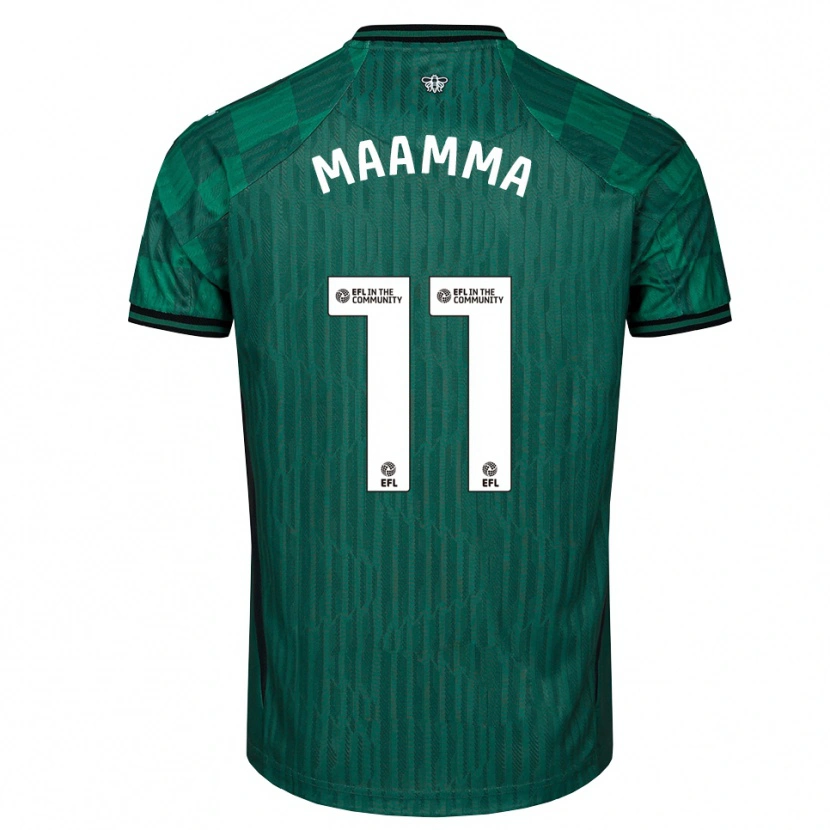 Danxen Bambino Maglia Othmane Maamma #11 Verde Nero Kit Gara Away 2025/26 Maglietta