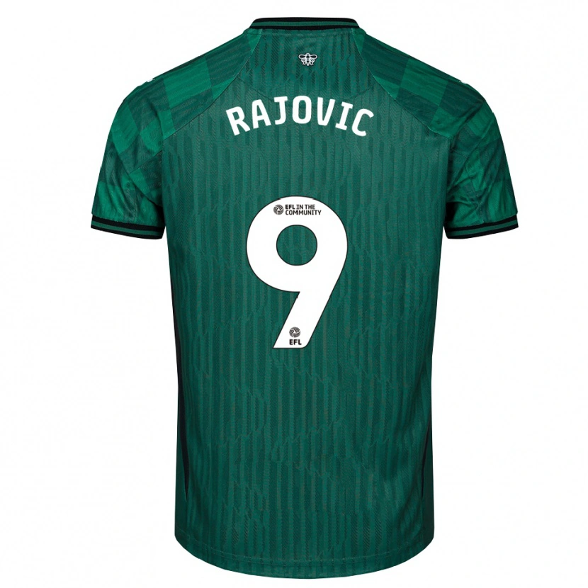 Danxen Bambino Maglia Mileta Rajovic #9 Verde Nero Kit Gara Away 2025/26 Maglietta