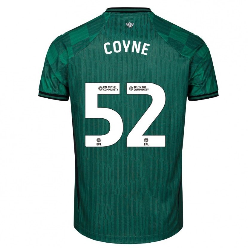 Danxen Bambino Maglia Aidan Coyne #52 Verde Nero Kit Gara Away 2025/26 Maglietta
