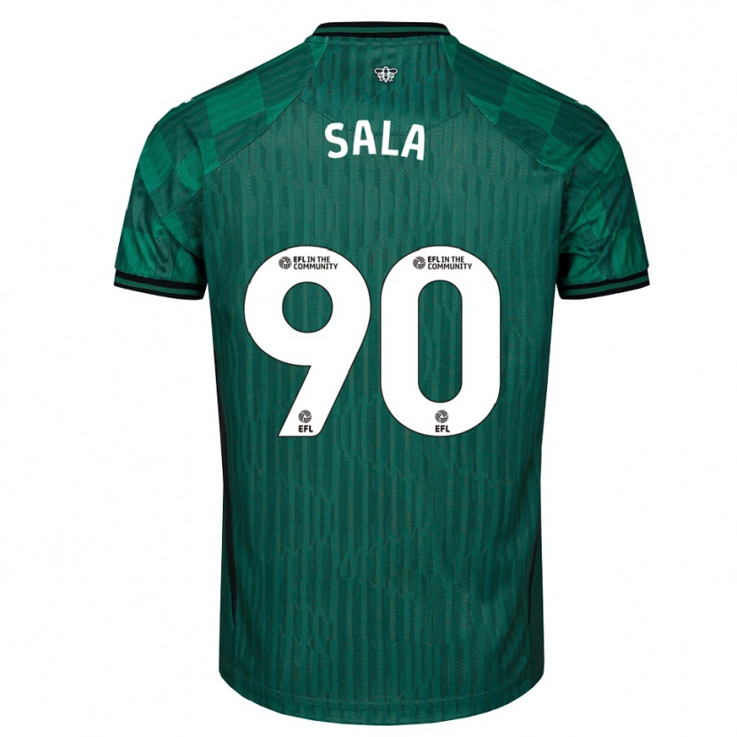 Danxen Bambino Maglia Joel Sala #90 Verde Nero Kit Gara Away 2025/26 Maglietta